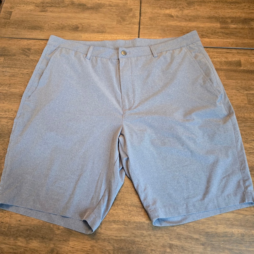 Black Clover Mens Golf Shorts Size 40 Blue Grey Heathered Performance Stretch